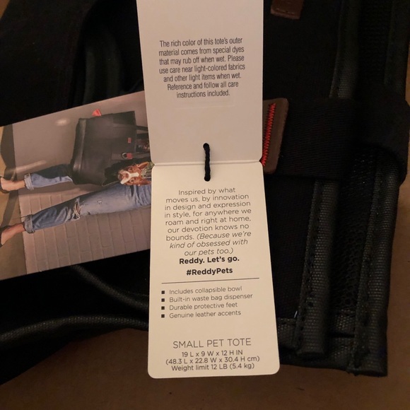 Reddy Canvas Dog Tote Carrier HEAVY DUTY with Built In Poop Bag Compartment NWT - Picture 8 of 9